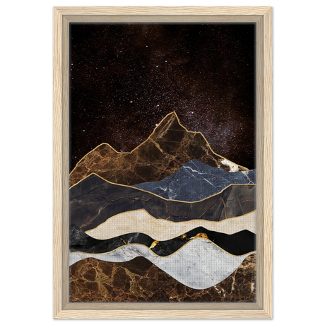 celestial ridges marbled mountain majesty wall art print60x90 cm / 24x36″Framed Canvas