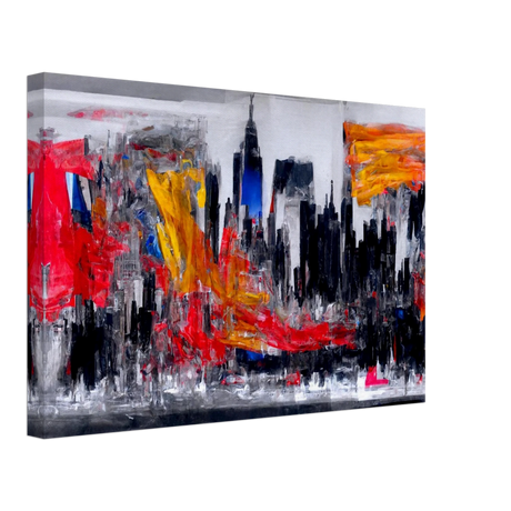 Urban Inferno â€“ Abstract Cityscape Wall Art PrintBrushed Aluminum Print50x75 cm / 20x30â€³