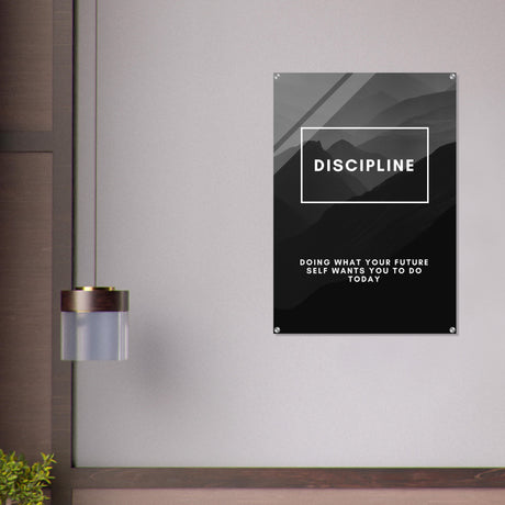 da vinci motivational wall art discipline