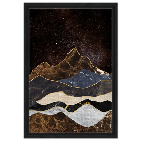 celestial ridges marbled mountain majesty wall art print20x30 cm / 8x12″Brushed Aluminum Print