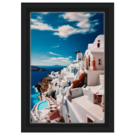 santorini serenity dreamy greek island wall art print40x60 cm / 16x24″Framed Canvas