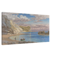 man of war rocks coast of dorset by john brett victorian coastal panoramic landscape stretched canvas print30x60 cm / 12x24″