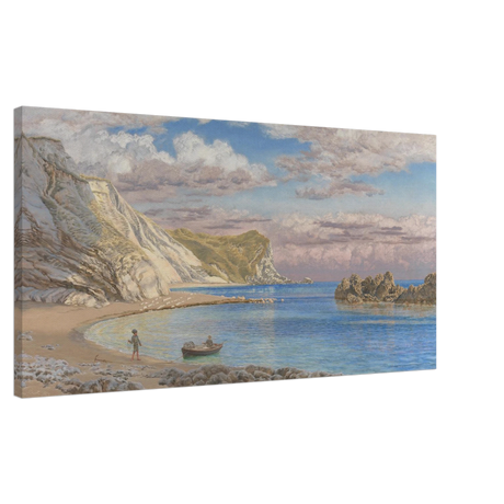 man of war rocks coast of dorset by john brett victorian coastal panoramic landscape stretched canvas print30x60 cm / 12x24″