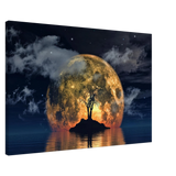 lunar eclipse isle a celestial nightscape awakened by the moon fine art digital illustration surreal moonlit scene20x30 cm / 8x12″Acrylic Print