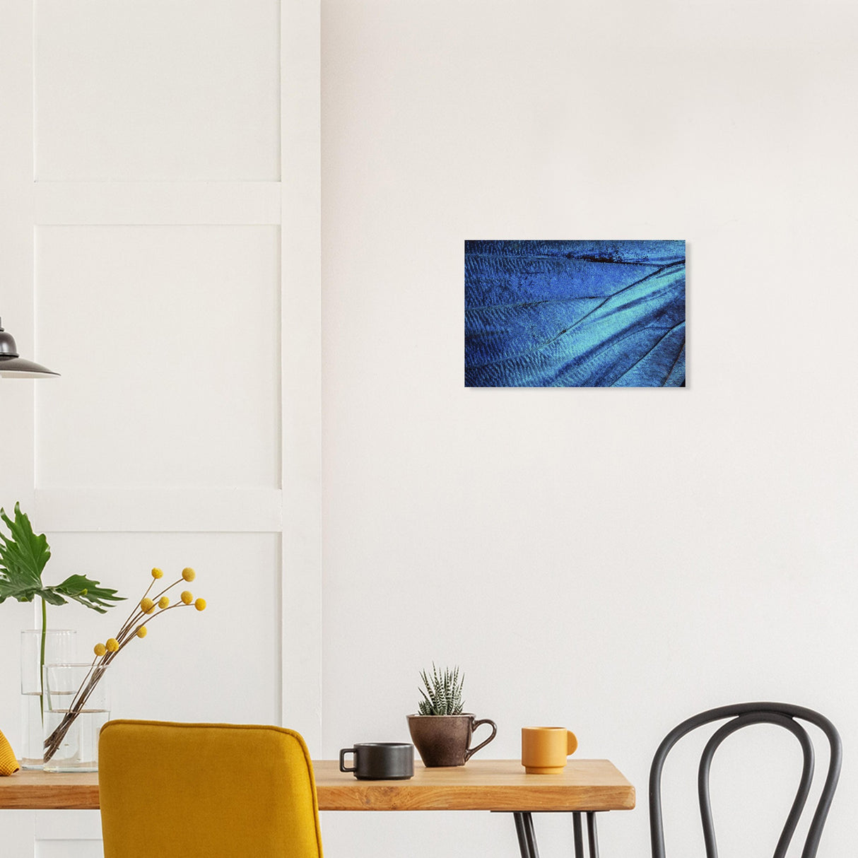  wall art blue butterfly wing