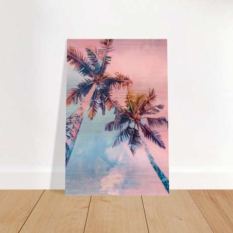 sunset palms wall art print70x100 cm / 28x40″Brushed Aluminum Print