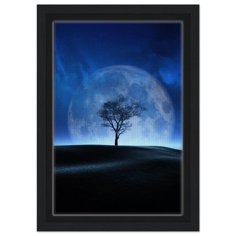 lunar silence a moonlit whisper in the night dreamy digital fantasy landscape wall art print40x60 cm / 16x24″Aluminum Print