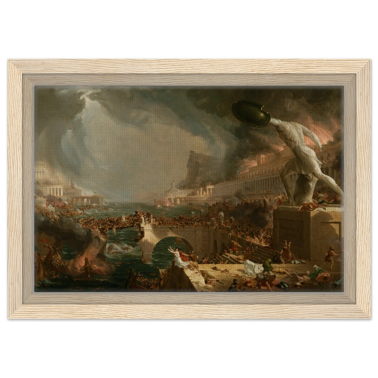 the course of empire destruction by thomas cole classic historical art print30x45 cm / 12x18″Framed Canvas
