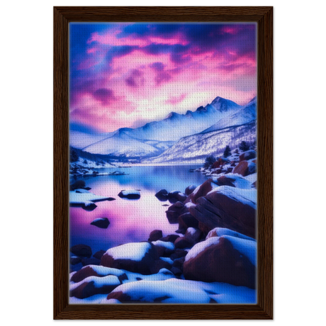 twilight serenity snowy mountain lake at sunset wall art print60x90 cm / 24x36″Acrylic Print