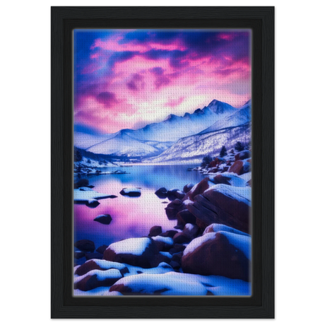 twilight serenity snowy mountain lake at sunset wall art print70x100 cm / 28x40″Acrylic Print