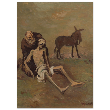The Good Samaritan by CypriÃ¡n MajernÃ­k â€“ Expressionist Biblical Wall Art PrintCanvas45x60 cm / 18x24â€³