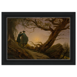 two men contemplating the moon by caspar david friedrich romantic landscape wall art print40x50 cm / 16x20″Aluminum Print