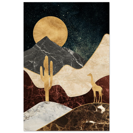 golden horizon safari abstract wilderness in luxe texture wall art print30x45 cm / 12x18″Canvas
