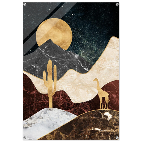 golden horizon safari abstract wilderness in luxe texture wall art print70x100 cm / 28x40″Wood Prints