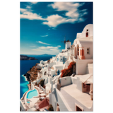 santorini serenity dreamy greek island wall art print20x30 cm / 8x12″Framed Canvas