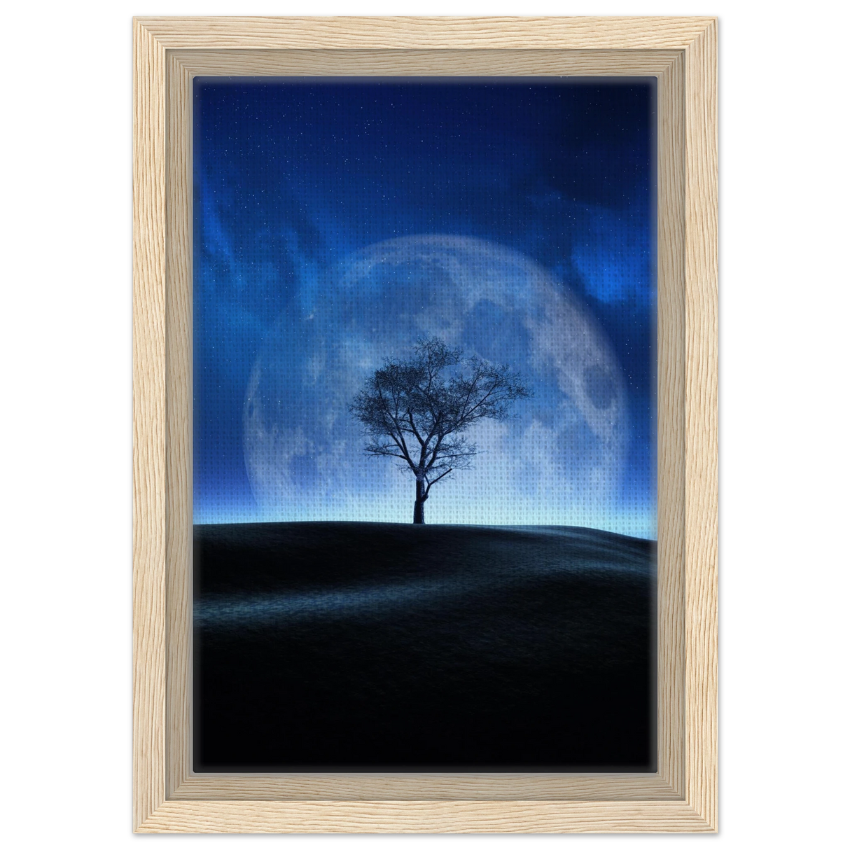 lunar silence a moonlit whisper in the night dreamy digital fantasy landscape wall art print30x45 cm / 12x18″Acrylic Print