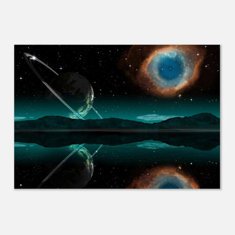 celestial reflections a portal beyond the stars wall art print50x75 cm / 20x30″Brushed Aluminum Print