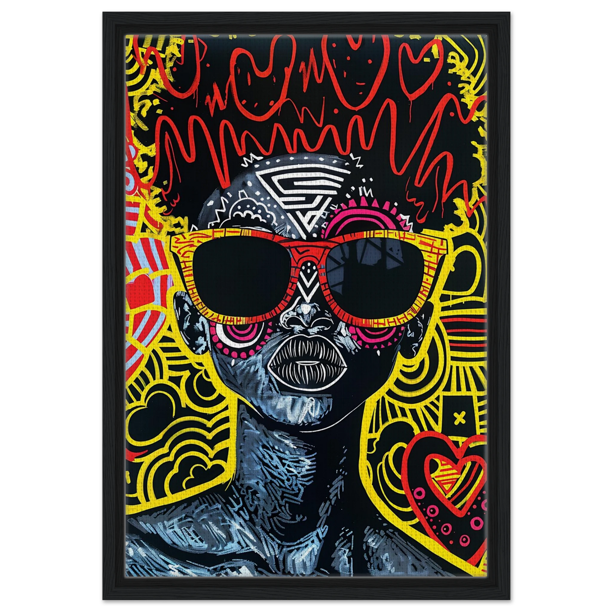 electric royalty afro futurist pop expression wall art print40x60 cm / 16x24″Aluminum Print
