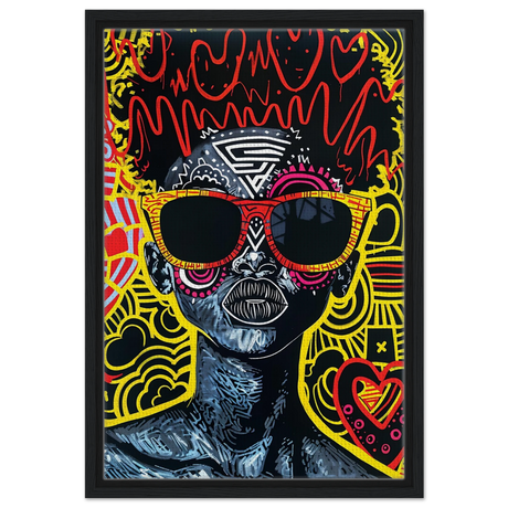 electric royalty afro futurist pop expression wall art print40x60 cm / 16x24″Aluminum Print