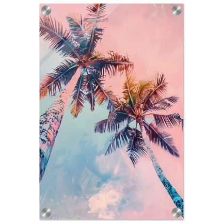 sunset palms wall art print20x30 cm / 8x12″Wood Prints