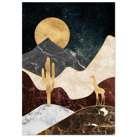 golden horizon safari abstract wilderness in luxe texture wall art print20x30 cm / 8x12″Aluminum Print
