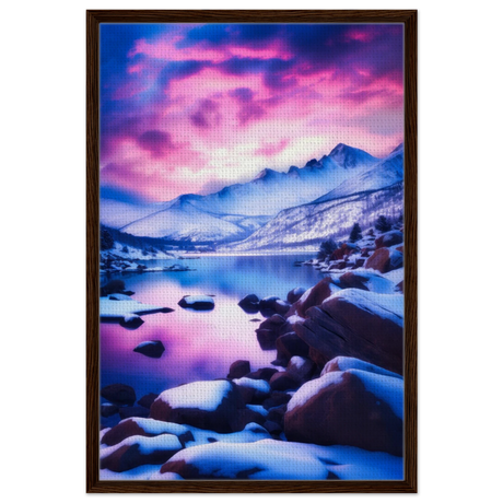 twilight serenity snowy mountain lake at sunset wall art print30x45 cm / 12x18″Acrylic Print