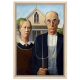 American Gothic by Grant Wood â€“ Iconic American Regionalism Art PrintFramed Canvas30x45 cm / 12x18â€³
