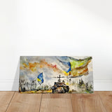 Never Give Up â€“ Ukraine | Panoramic Watercolour War Art Print