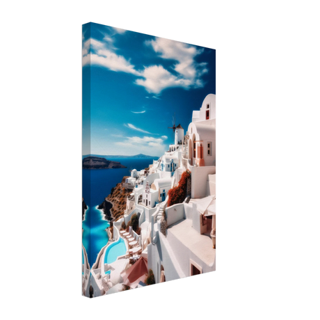 santorini serenity dreamy greek island wall art print40x60 cm / 16x24″Framed Canvas
