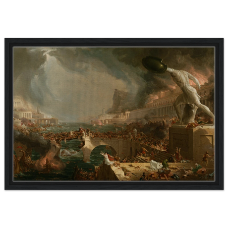 the course of empire destruction by thomas cole classic historical art print50x75 cm / 20x30″Framed Canvas