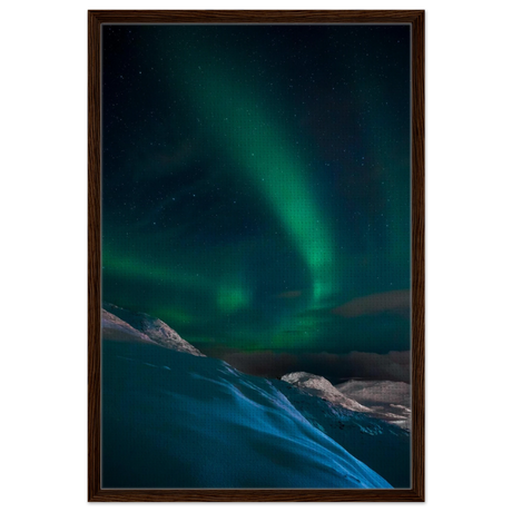 celestial veil dancing lights over arctic silence fine art photography northern lights wall art print50x75 cm / 20x30″Framed Canvas