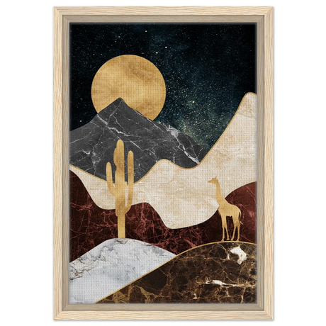 golden horizon safari abstract wilderness in luxe texture wall art print40x60 cm / 16x24″Brushed Aluminum Print