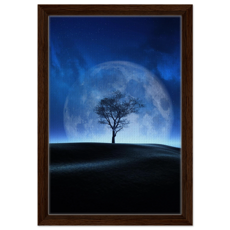 lunar silence a moonlit whisper in the night dreamy digital fantasy landscape wall art print50x75 cm / 20x30″Acrylic Print