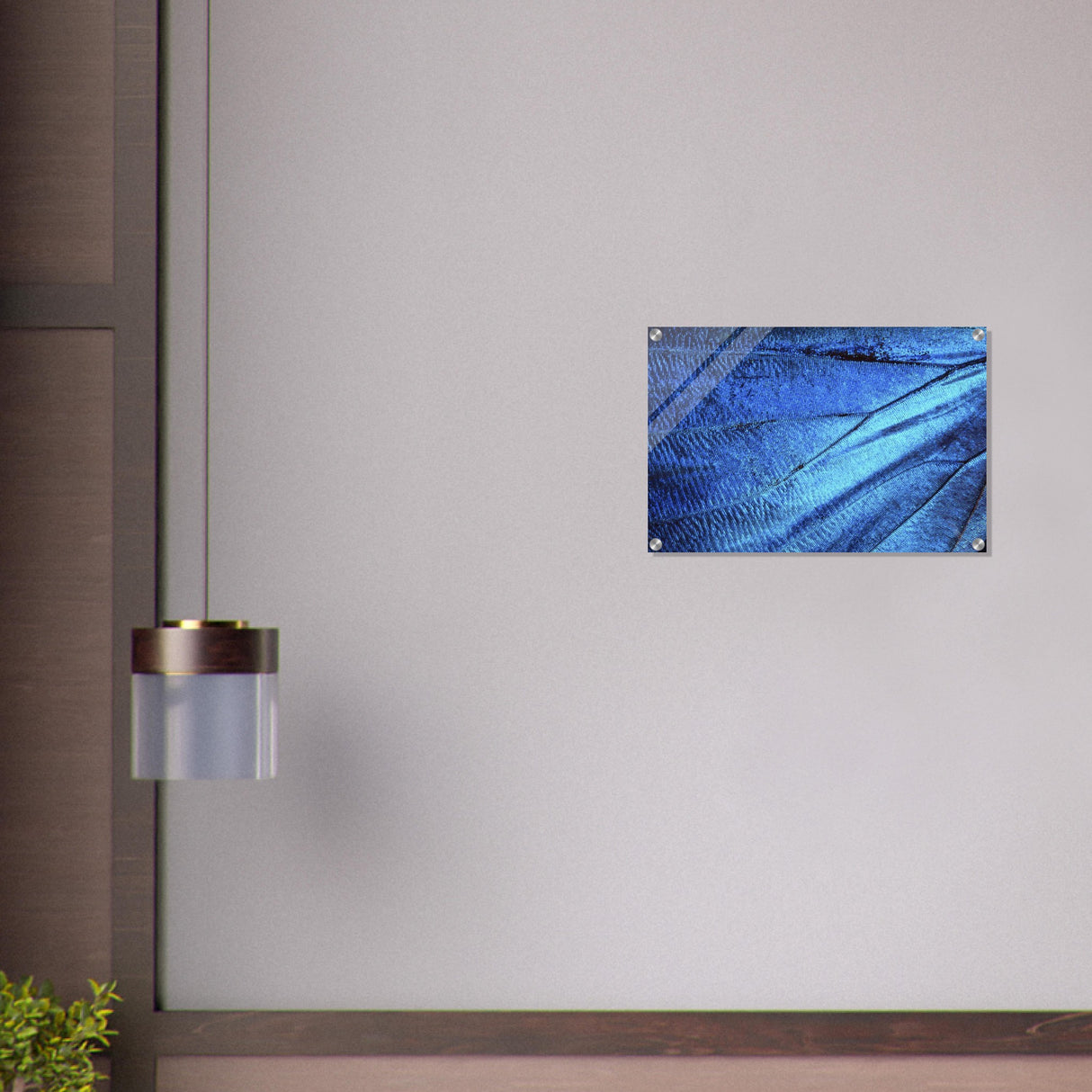  wall art blue butterfly wing