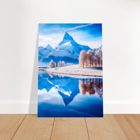 frozen reflections of majesty snowy mountain landscape wall art print70x100 cm / 28x40″Acrylic Print