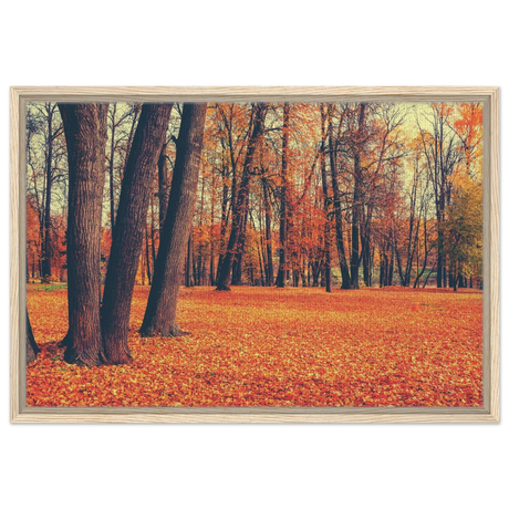 golden silence in autumn a tranquil forest escape wall art print40x60 cm / 16x24″Brushed Aluminum Print