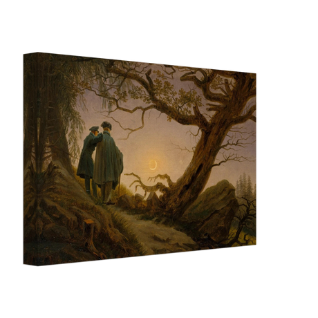 two men contemplating the moon by caspar david friedrich romantic landscape wall art print20x30 cm / 8x12″Acrylic Print