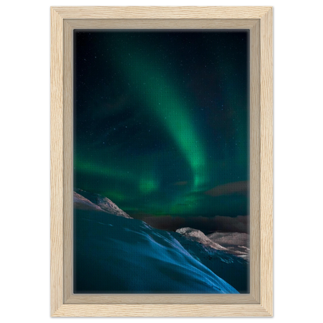 celestial veil dancing lights over arctic silence fine art photography northern lights wall art print40x60 cm / 16x24″Framed Canvas