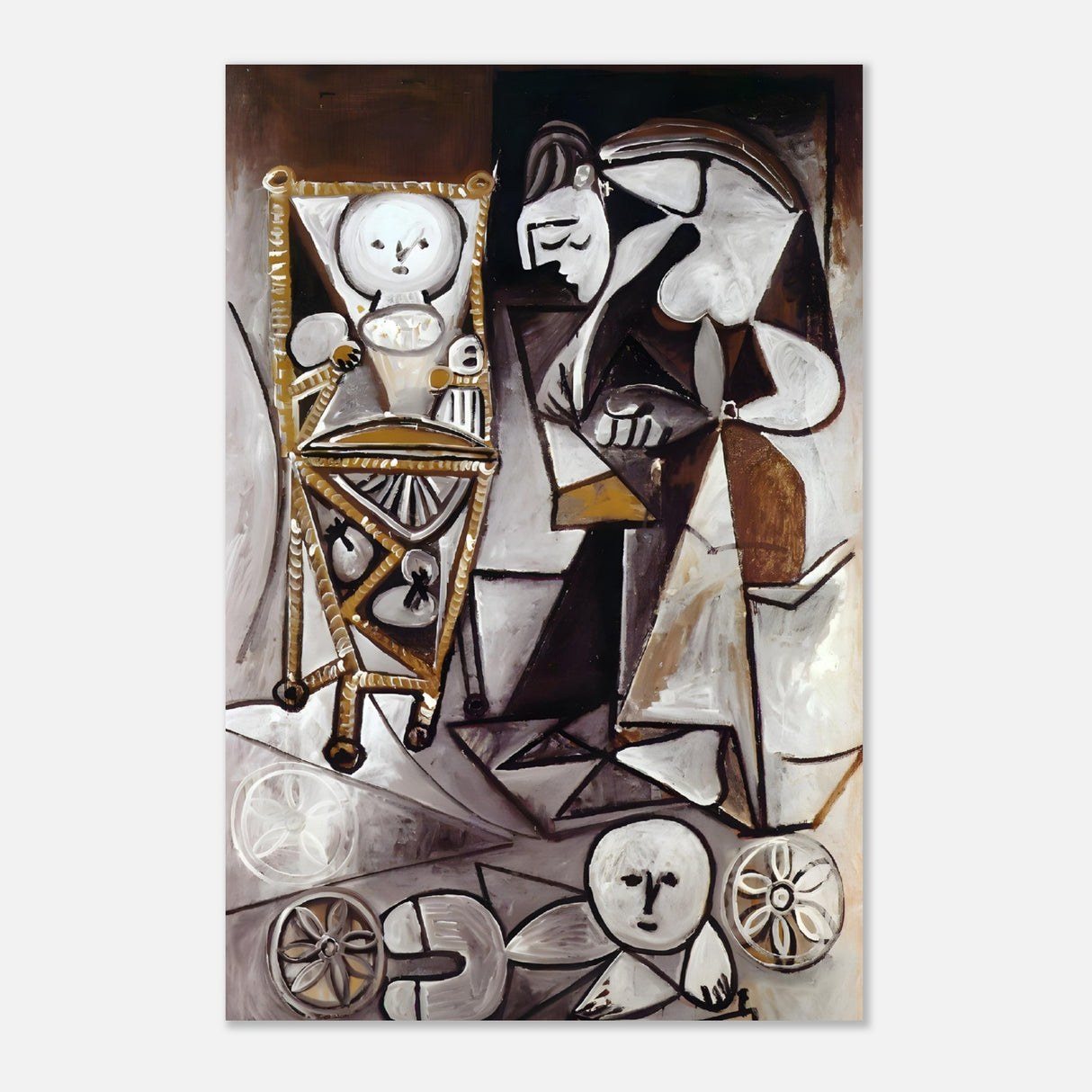 woman surrounded by her children by pablo picasso 1950