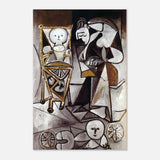 woman surrounded by her children by pablo picasso 1950