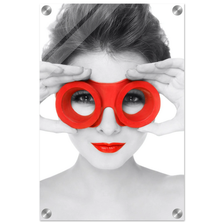 through crimson eyes monochrome glamour pop wall art print60x90 cm / 24x36″Framed Canvas