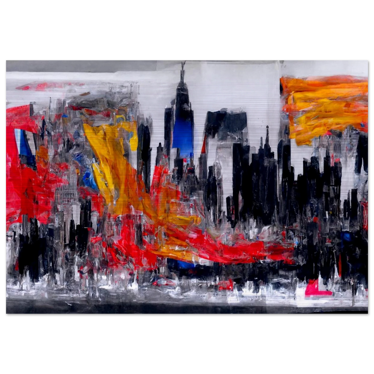 Urban Inferno â€“ Abstract Cityscape Wall Art PrintBrushed Aluminum Print30x45 cm / 12x18â€³