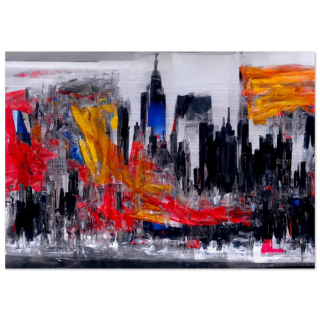 Urban Inferno â€“ Abstract Cityscape Wall Art PrintBrushed Aluminum Print30x45 cm / 12x18â€³