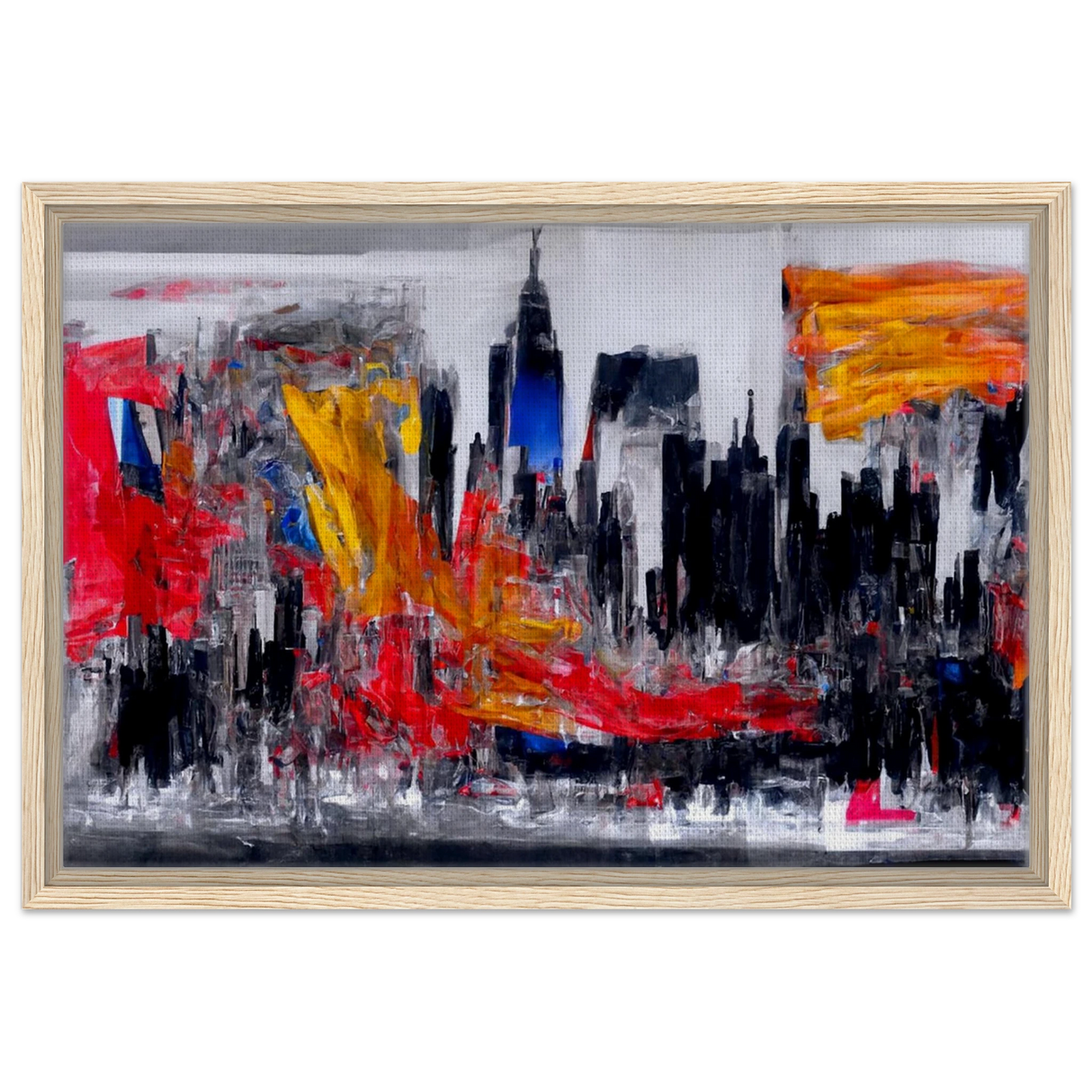 Urban Inferno â€“ Abstract Cityscape Wall Art PrintWood Prints70x100 cm / 28x40â€³