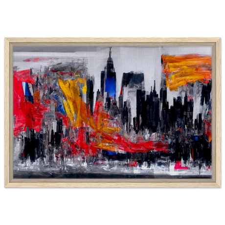 Urban Inferno â€“ Abstract Cityscape Wall Art PrintWood Prints70x100 cm / 28x40â€³