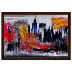 Urban Inferno â€“ Abstract Cityscape Wall Art PrintFramed Canvas20x30 cm / 8x12â€³