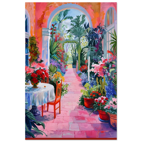 garden of morning light blooming terrace escape wall art print30x45 cm / 12x18″Acrylic Print