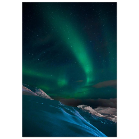celestial veil dancing lights over arctic silence fine art photography northern lights wall art print20x30 cm / 8x12″Aluminum Print