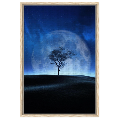 lunar silence a moonlit whisper in the night dreamy digital fantasy landscape wall art print50x75 cm / 20x30″Aluminum Print