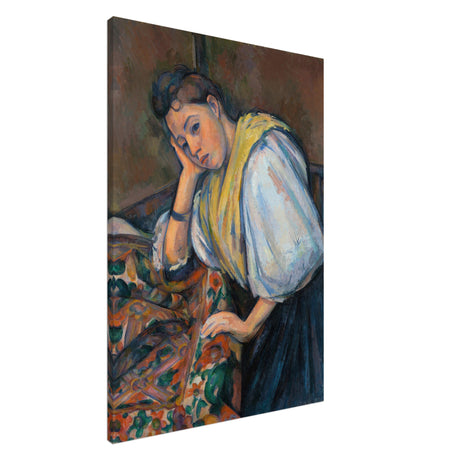 young italian woman at a table by paul cezanne 1895
